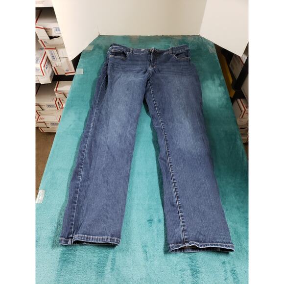 Chicos Jeans 2.5 US Size 14 Womens Blue Stretch Pants Denim Mid Rise Straight - Picture 1 of 11